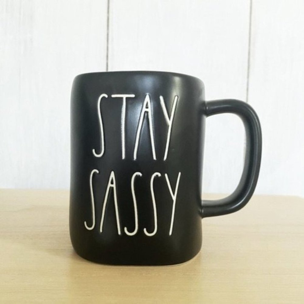 NWOT Rae Dunn Black Stay Sassy Coffee Tea Mug